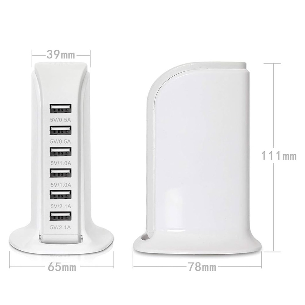 Wayne’s 6-Port USB Wall Charger Desktop Charging Station